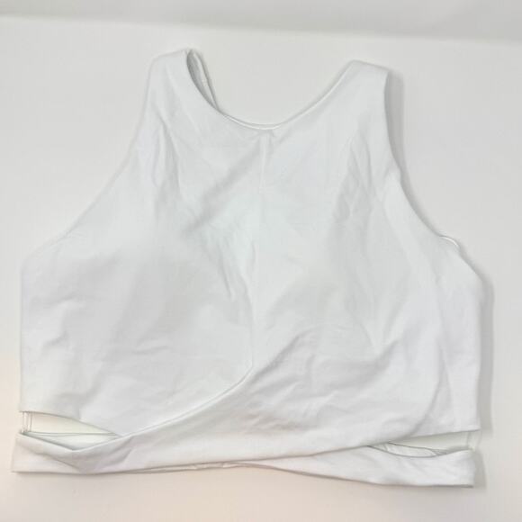 Athleta Conscious Crop Cut Out Sports Bra Crop Top In White Size Large D DD New - Picture 3 of 14